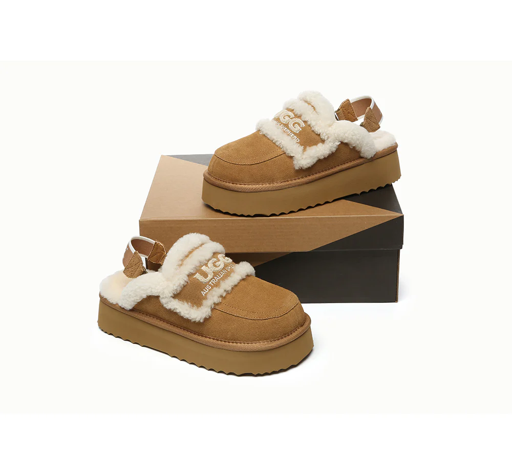 AUSTRALIAN SHEPHERD? UGG Slippers Women Removable Strap Slingback Platform Rilee