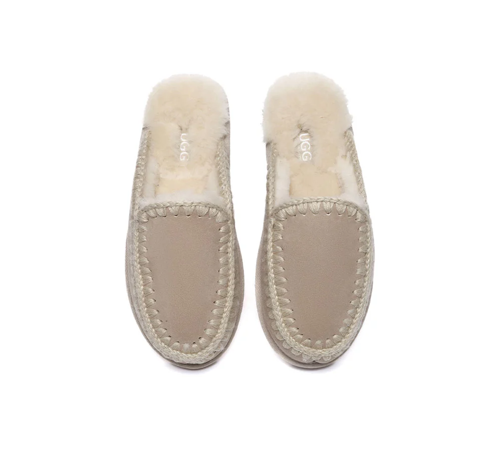 AUSTRALIAN SHEPHERD? UGG Slippers Women Sheepskin Wool Knitted Sophia