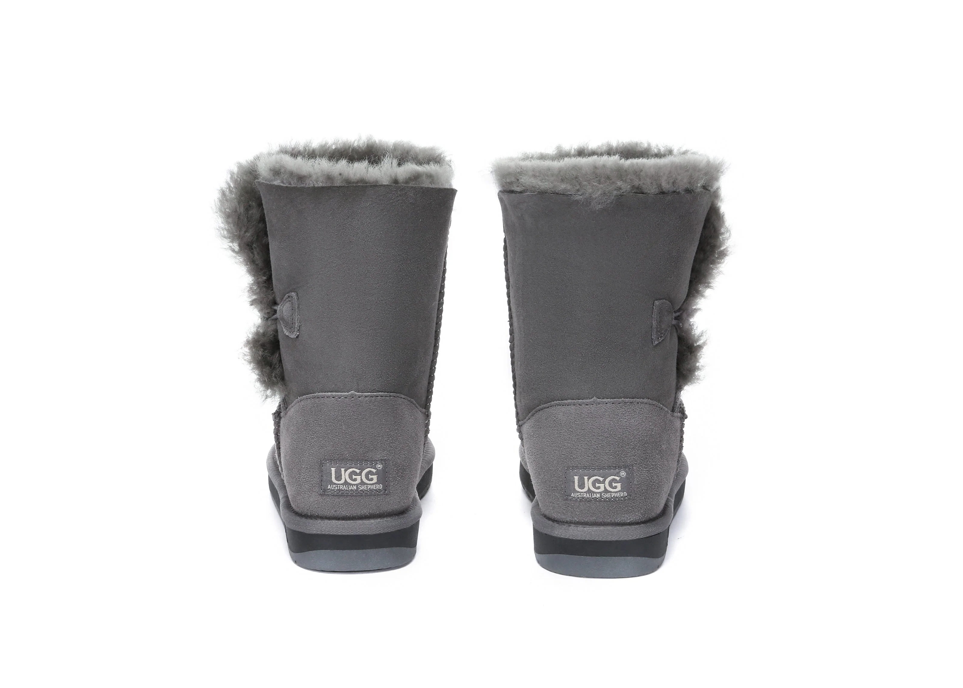 AUSTRALIAN SHEPHERD? UGG Boots Double Face Sheepskin Wool Short Button