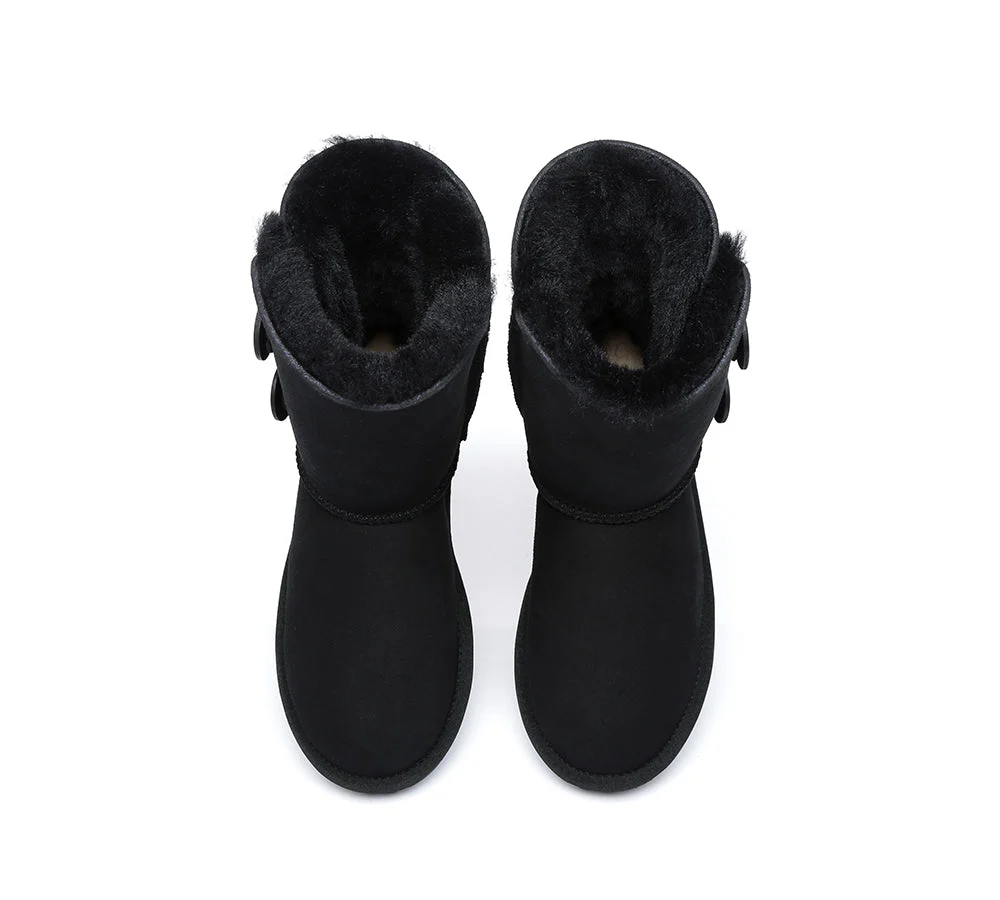 EVERAU? UGG Boots Sheepskin Wool Short Twin Button