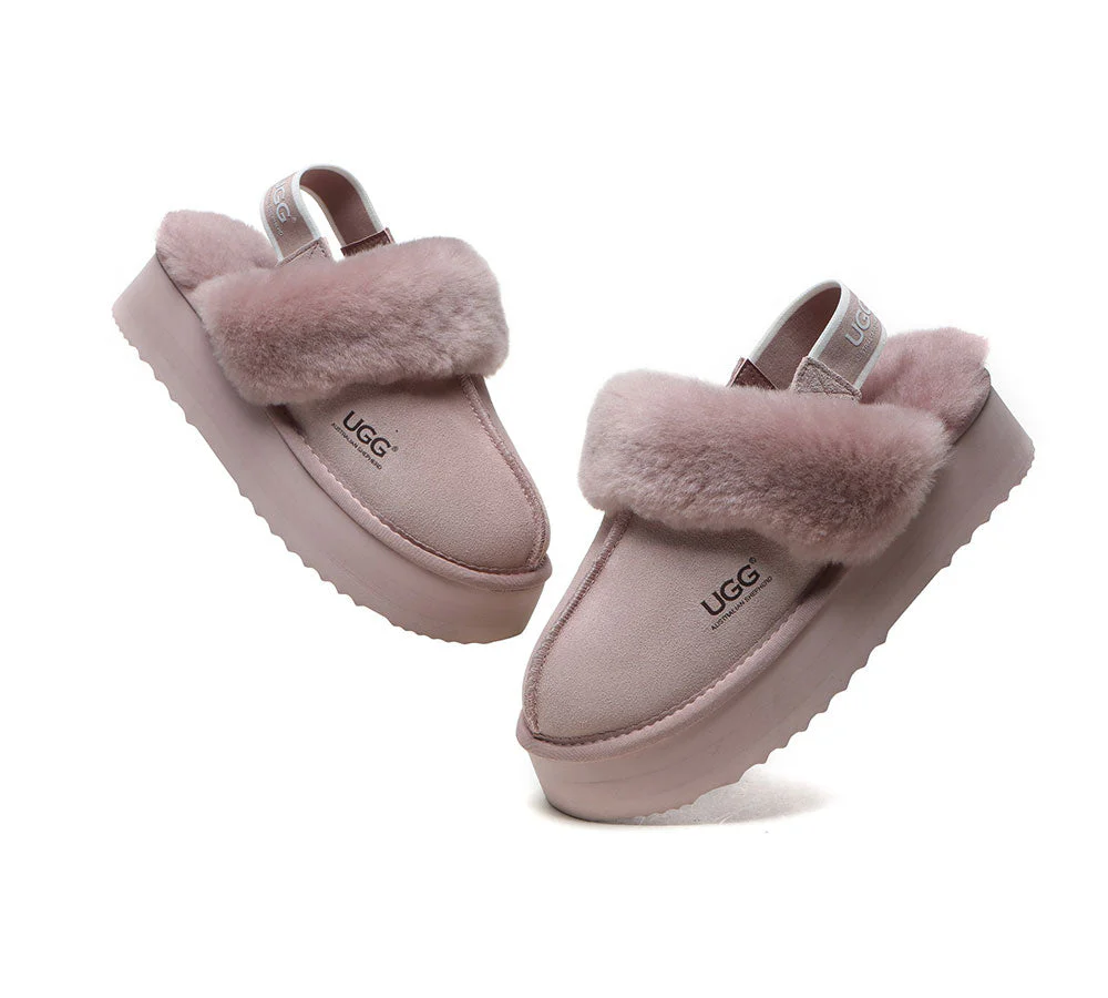 AUSTRALIAN SHEPHERD? 2-Way Style UGG Slippers Women Removable Strap Slingback Platform Muffin