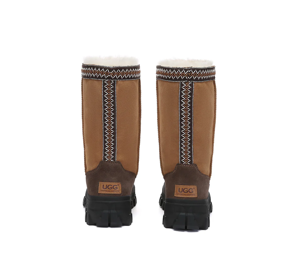 AUSTRALIAN SHEPHERD? UGG Boots Sheepskin Wool Chunky Platform Tall Glacelle