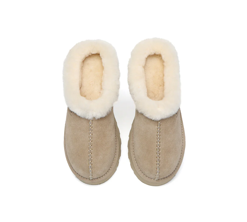 AUSTRALIAN SHEPHERD? UGG Slippers Sheepskin Wool Ankle Chunky Platform Adrian