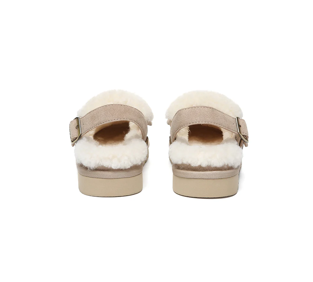 AUSTRALIAN SHEPHERD? UGG Slippers Sheepskin Wool Adjustable Strap Slingback Tenley