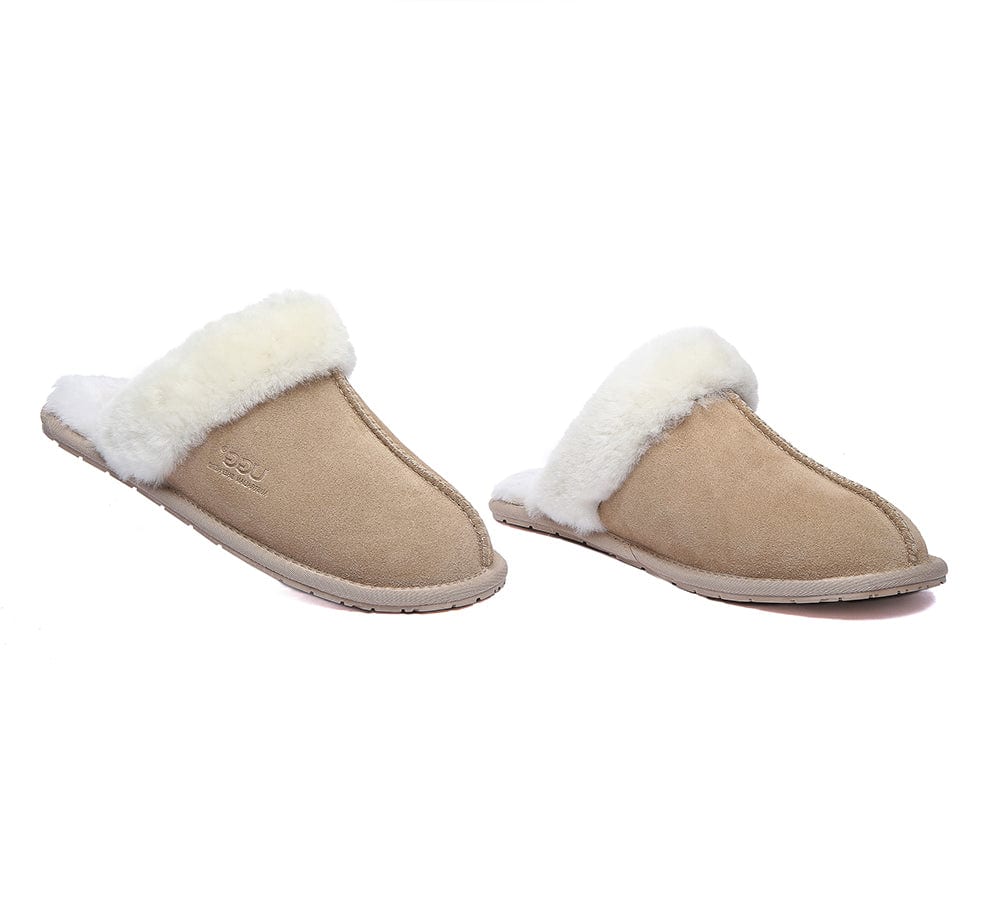 AUSTRALIAN SHEPHERD? UGG Slippers Premium Sheepskin Wool Scuff Rosa