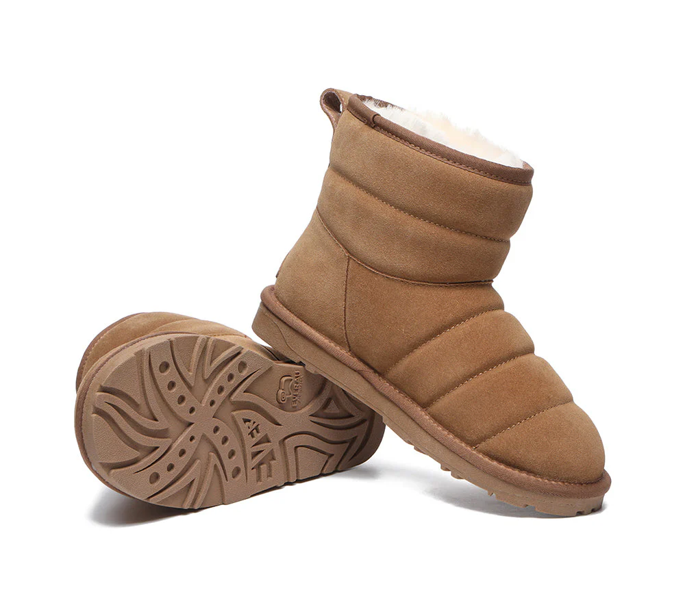 EVERAU? UGG Boots Sheepskin Wool Mini Puffer