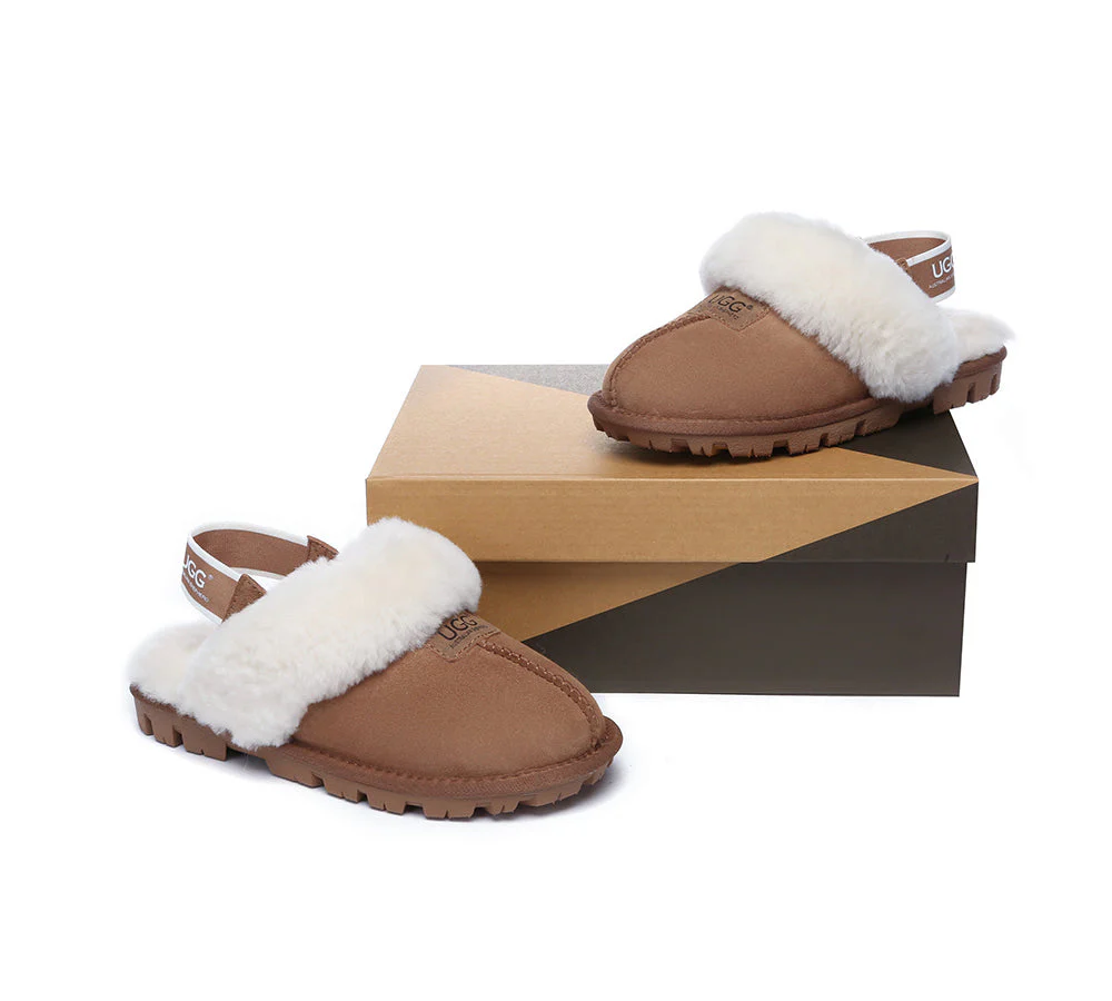 AUSTRALIAN SHEPHERD? 2-Way Style UGG Slippers Sheepskin Wool Removable Strap Slingback Suzie ll