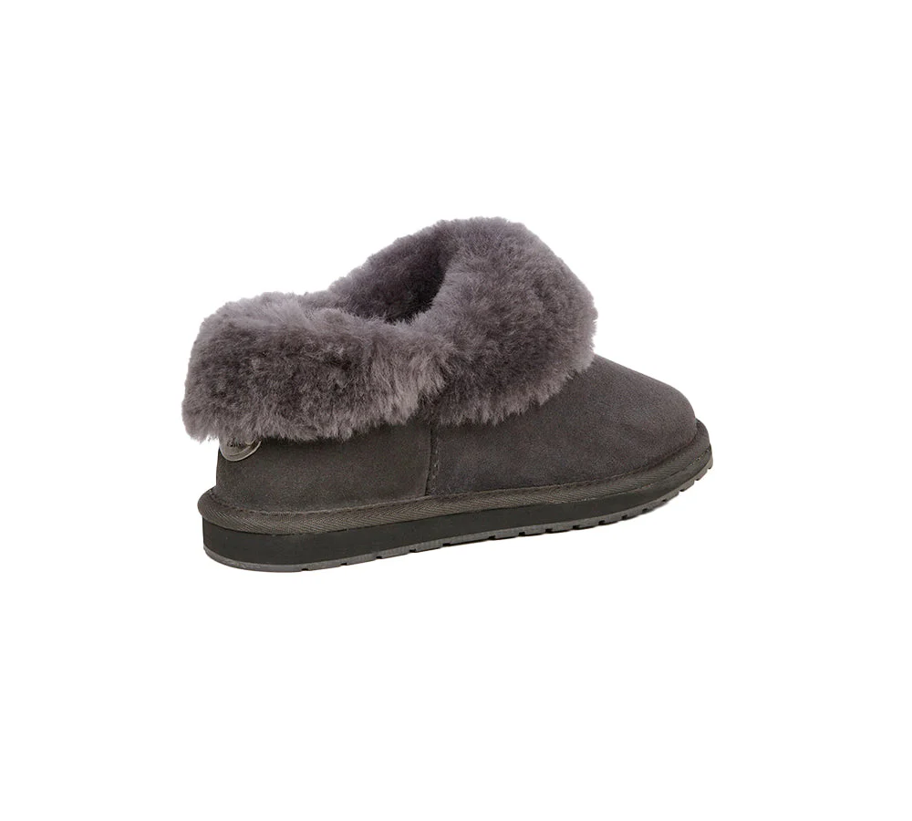 EMU? UGG Slippers Australian Made Sheepskin Wool Platinum Mintaro
