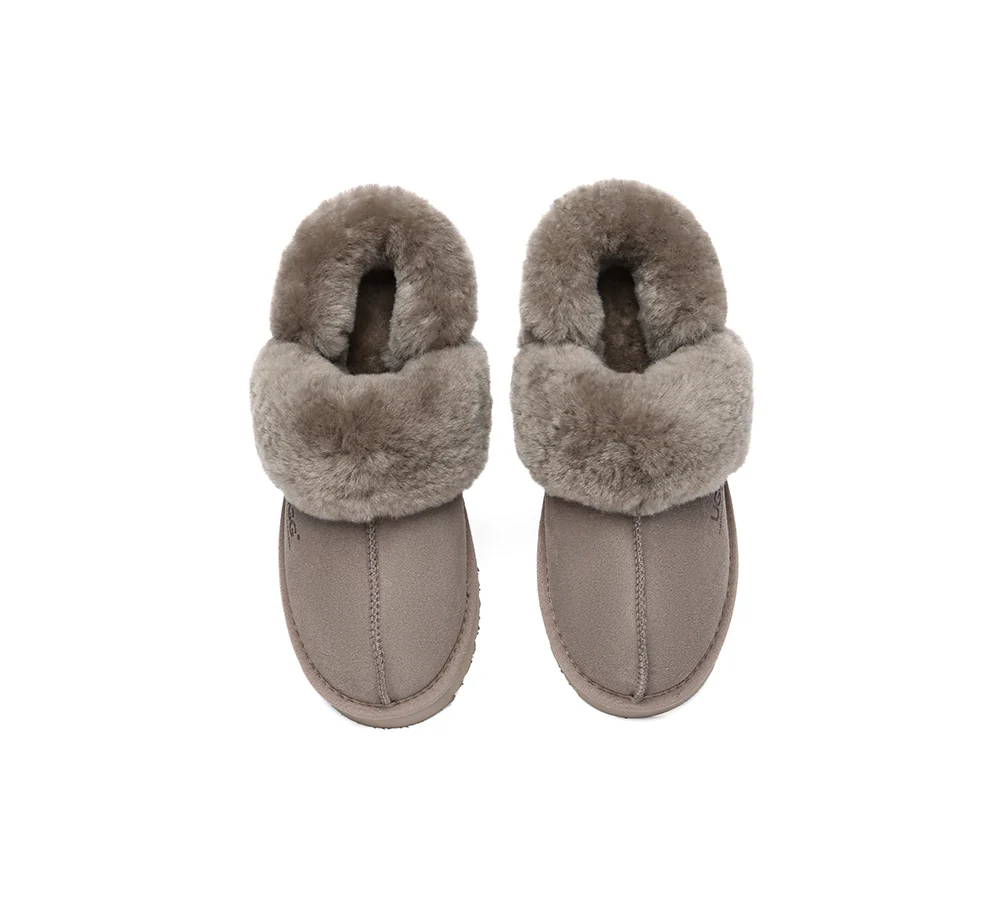 AUSTRALIAN SHEPHERD? UGG Slippers Women Removable Wool Strap Slingback Muffin Fluffy