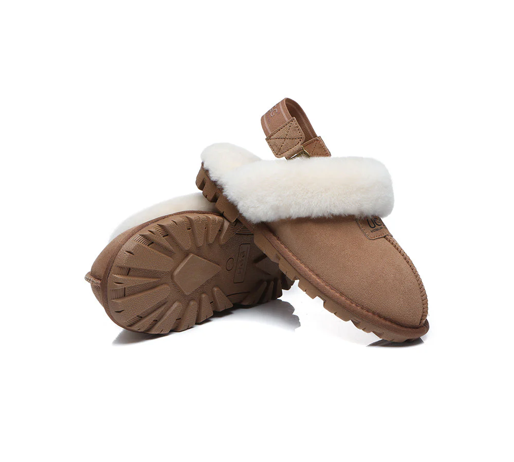 AUSTRALIAN SHEPHERD? 2-Way Style UGG Slippers Sheepskin Wool Removable Strap Slingback Suzie