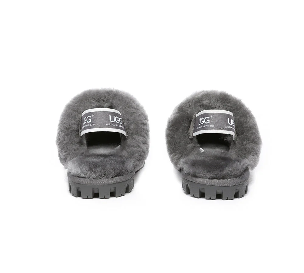 AUSTRALIAN SHEPHERD? 2-Way Style UGG Slippers Sheepskin Wool Removable Strap Slingback Suzie ll