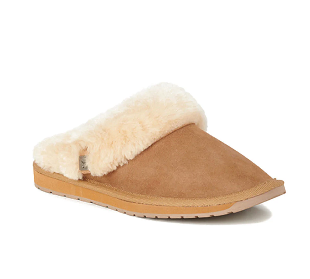 EMU? UGG Slippers Australian Made Sheepskin Wool Scuff Platinum Eden