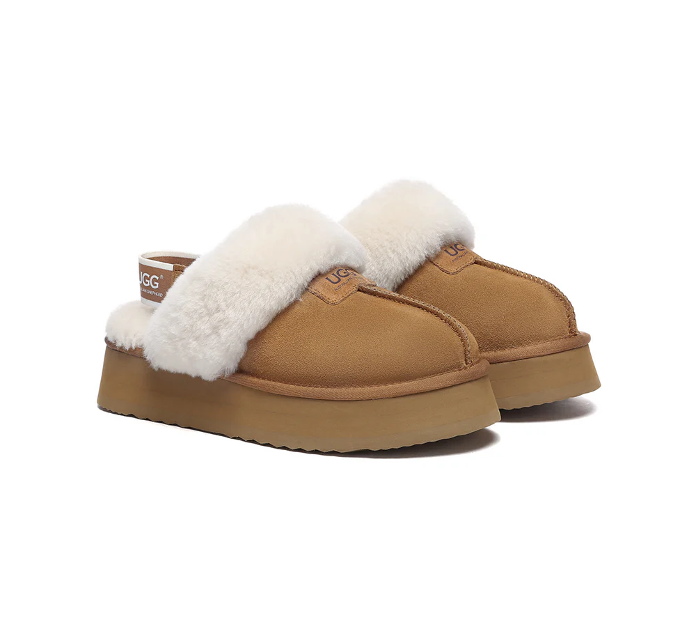 AUSTRALIAN SHEPHERD? 2-Way Style UGG Slippers Women Removable Strap Slingback Platform Suzie