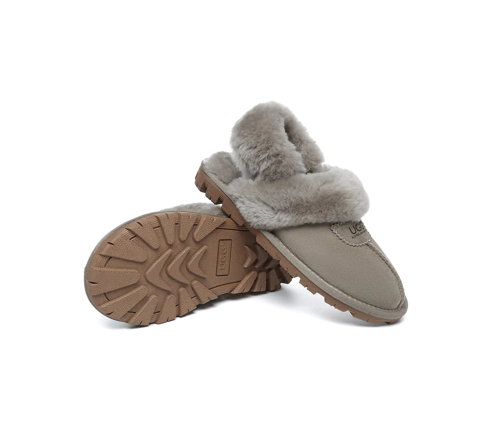 AUSTRALIAN SHEPHERD? UGG Women Slippers Removable Wool Fluffy Strap Slingback Waffle
