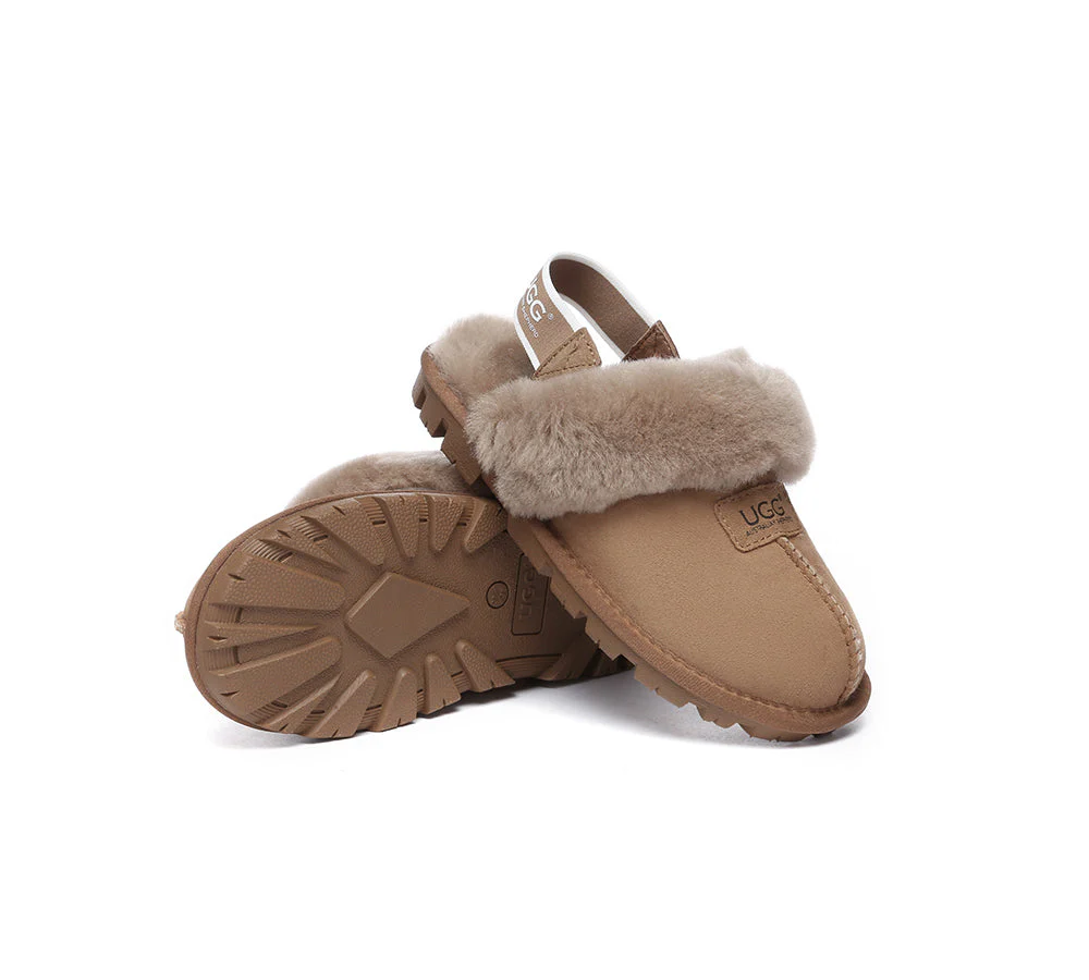 AUSTRALIAN SHEPHERD? 2-Way Style UGG Slippers Sheepskin Wool Removable Strap Slingback Suzie ll