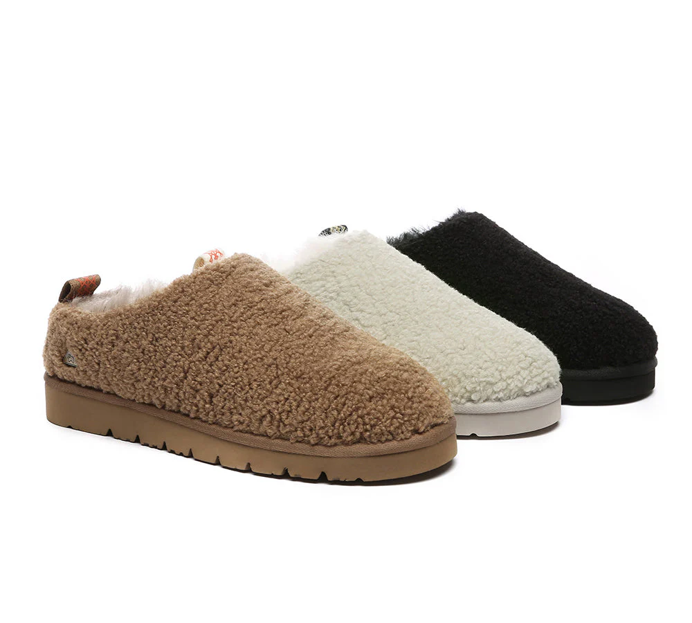 EVERAU? UGG Slippers Sheepskin Wool Plush Ankle Teddycozy