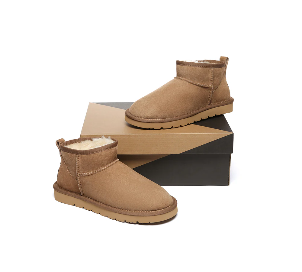 AUSTRALIAN SHEPHERD? UGG Boots Double Faced Sheepskin Wool Ankle Mini Boots Jade