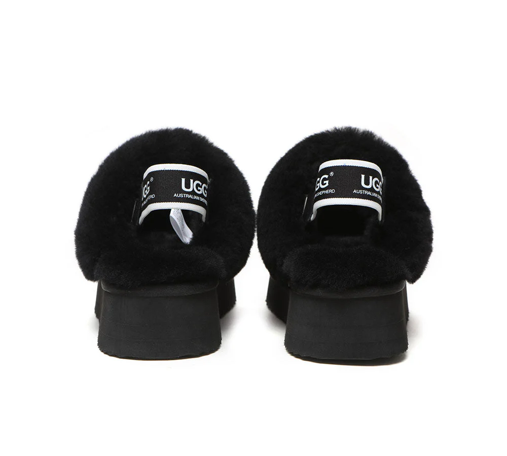 AUSTRALIAN SHEPHERD? 2-Way Style UGG Slippers Women Removable Strap Slingback Platform Muffin