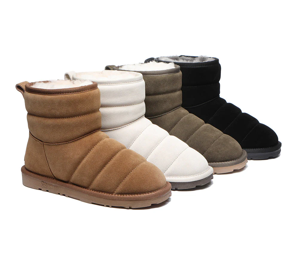 EVERAU? UGG Boots Sheepskin Wool Mini Puffer