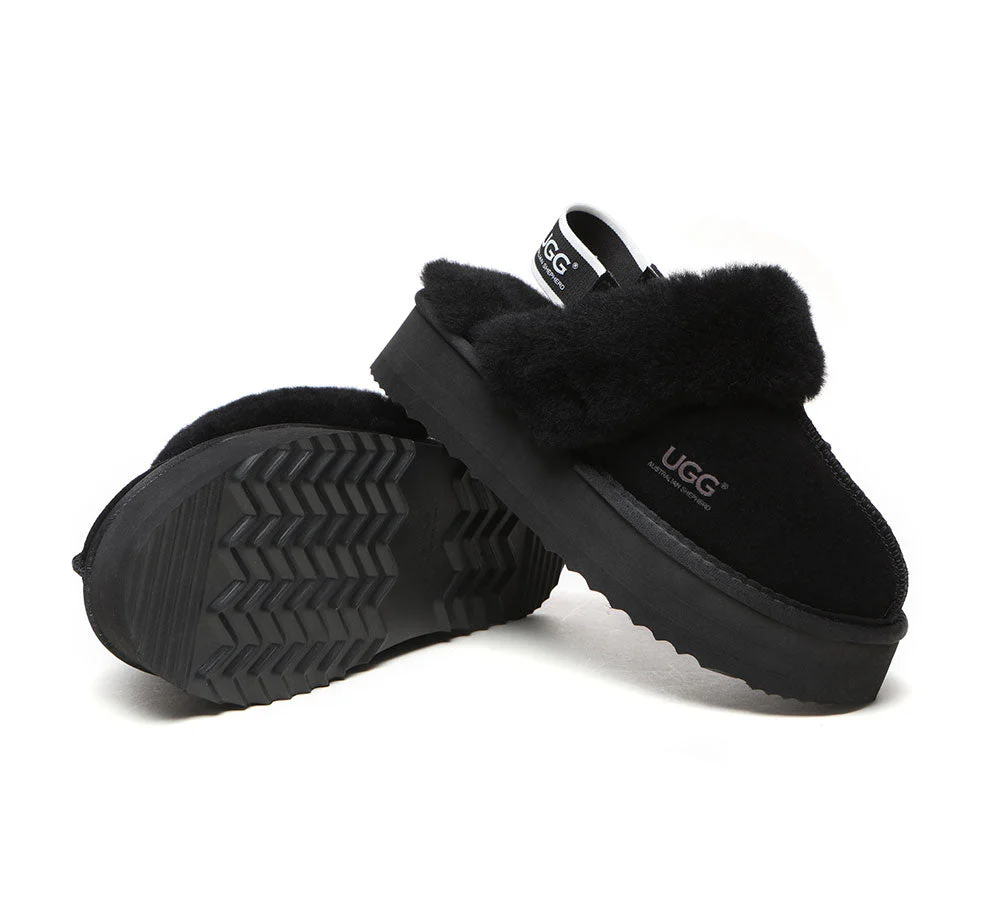 AUSTRALIAN SHEPHERD? 2-Way Style UGG Slippers Women Removable Strap Slingback Platform Muffin