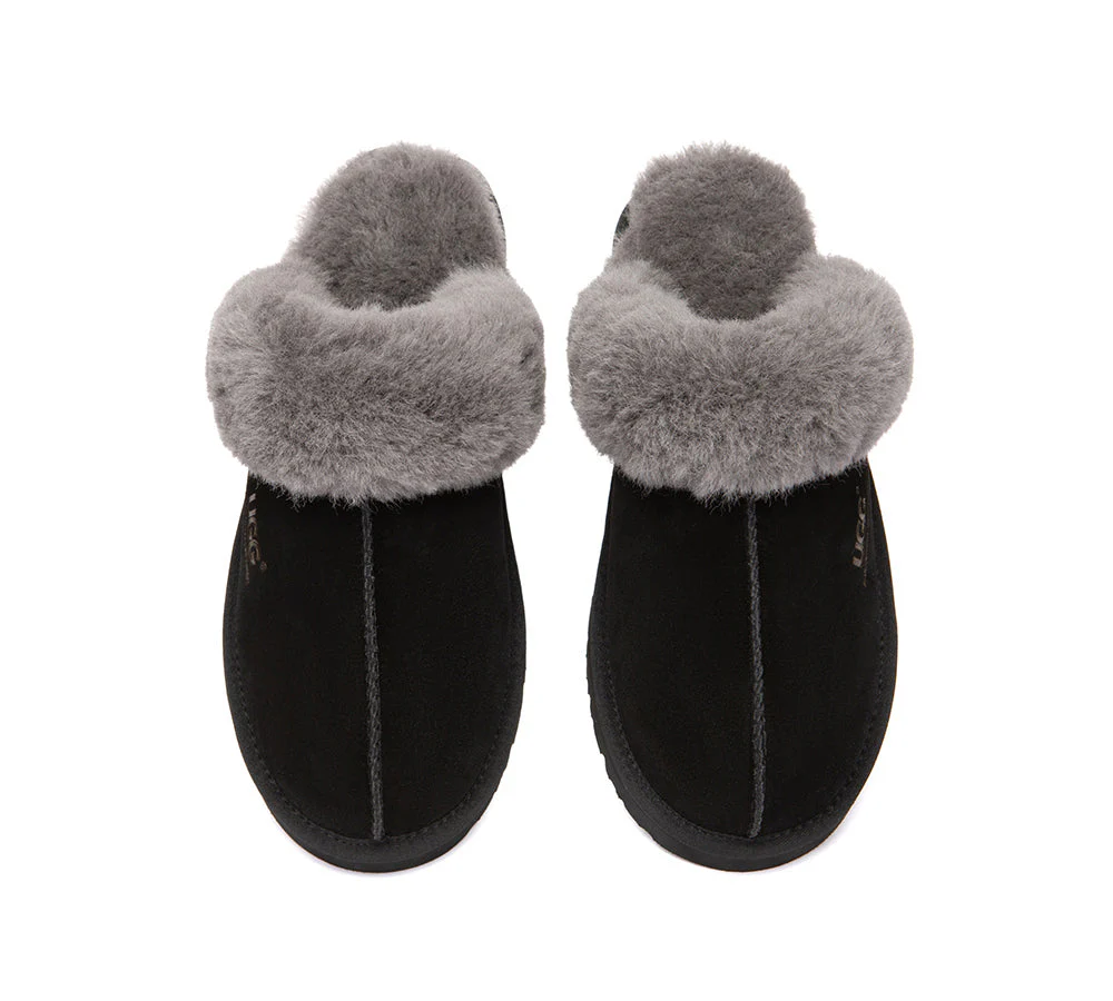 AUSTRALIAN SHEPHERD? UGG Slippers Sheepskin Wool Scuff Muffin