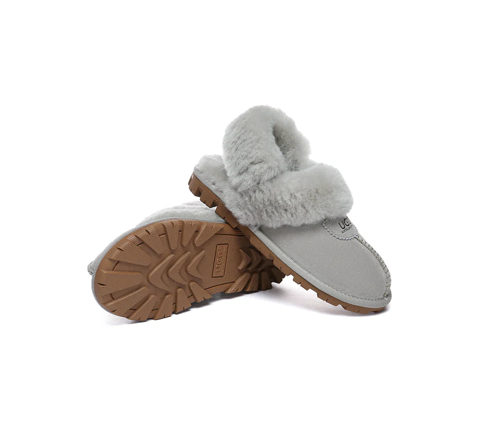 AUSTRALIAN SHEPHERD? UGG Women Slippers Removable Wool Fluffy Strap Slingback Waffle