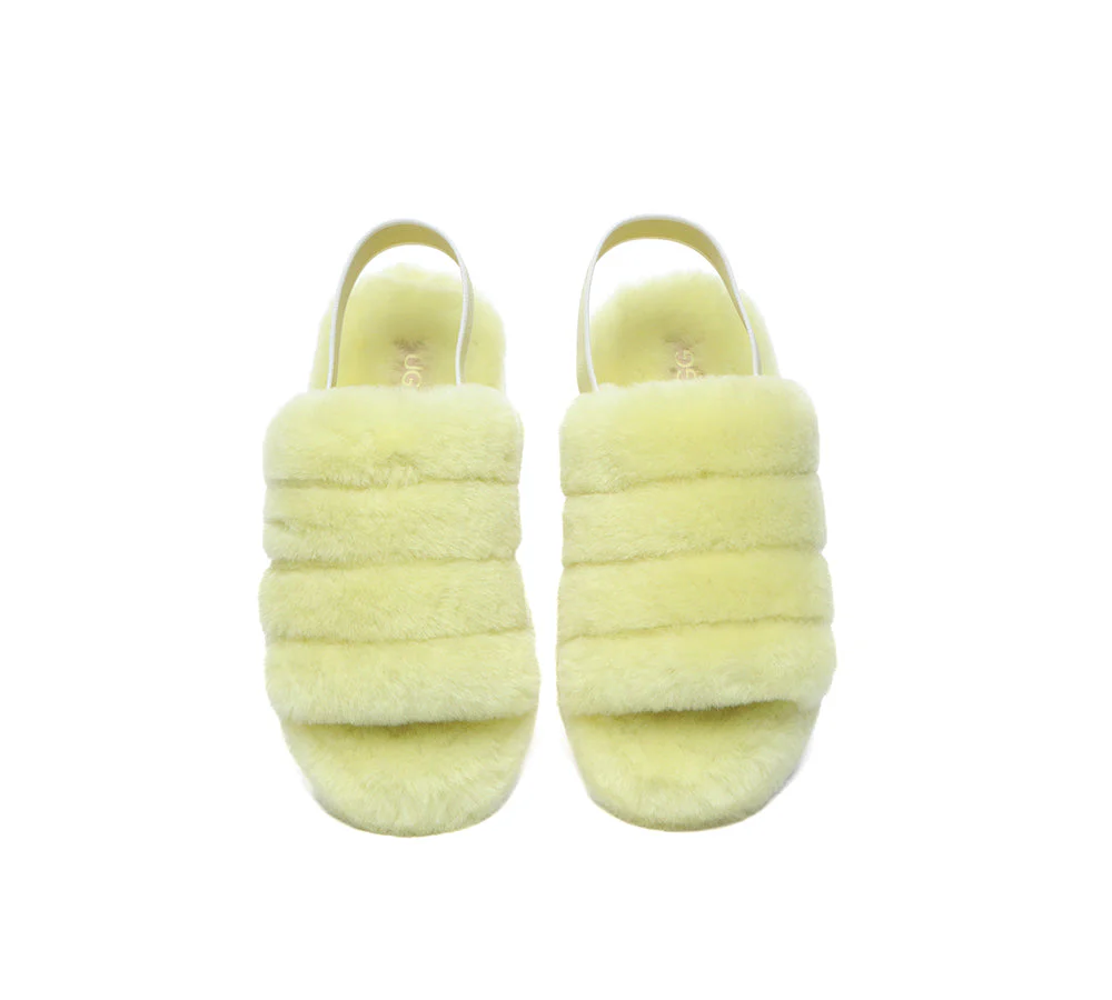 AUSTRALIAN SHEPHERD? UGG Women Slingback Fluffy Slides Puffy