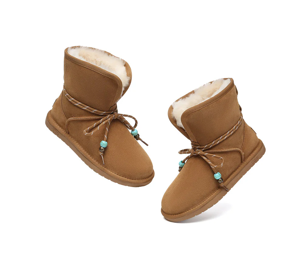 AUSTRALIAN SHEPHERD? UGG Boots Women Sheepskin Wool Adjustable Strap Carlos