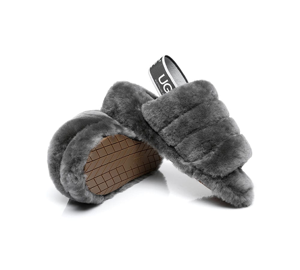 AUSTRALIAN SHEPHERD? UGG Women Slingback Fluffy Slides Puffy