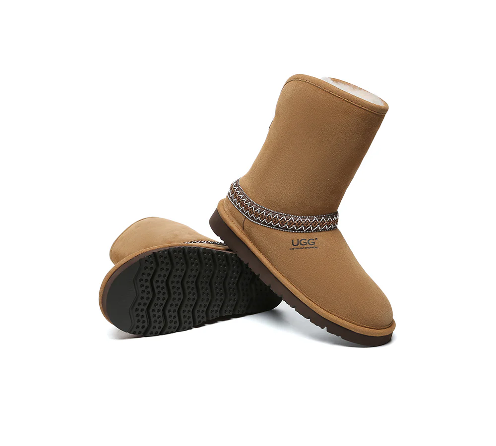 AUSTRALIAN SHEPHERD? UGG Boots Sheepskin Wool Knitted Isleen