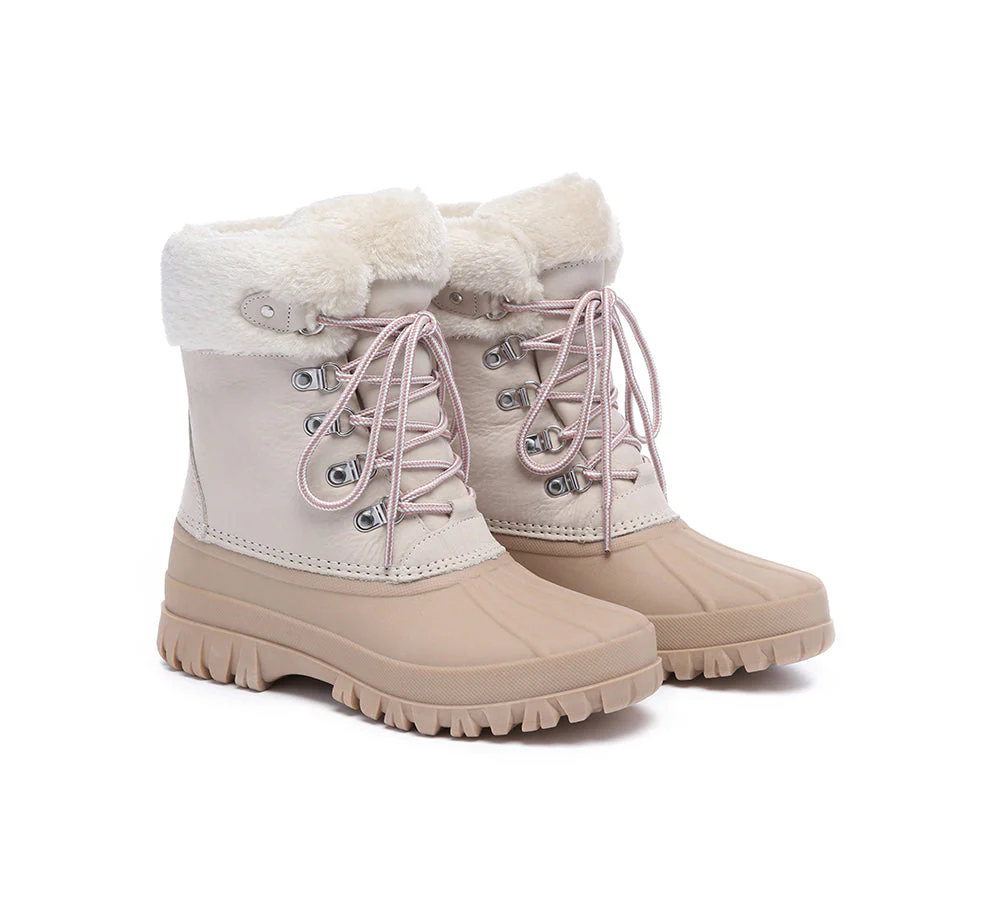 AUSTRALIAN SHEPHERD? Women Lace Up Chunky Snow Boots Natalia