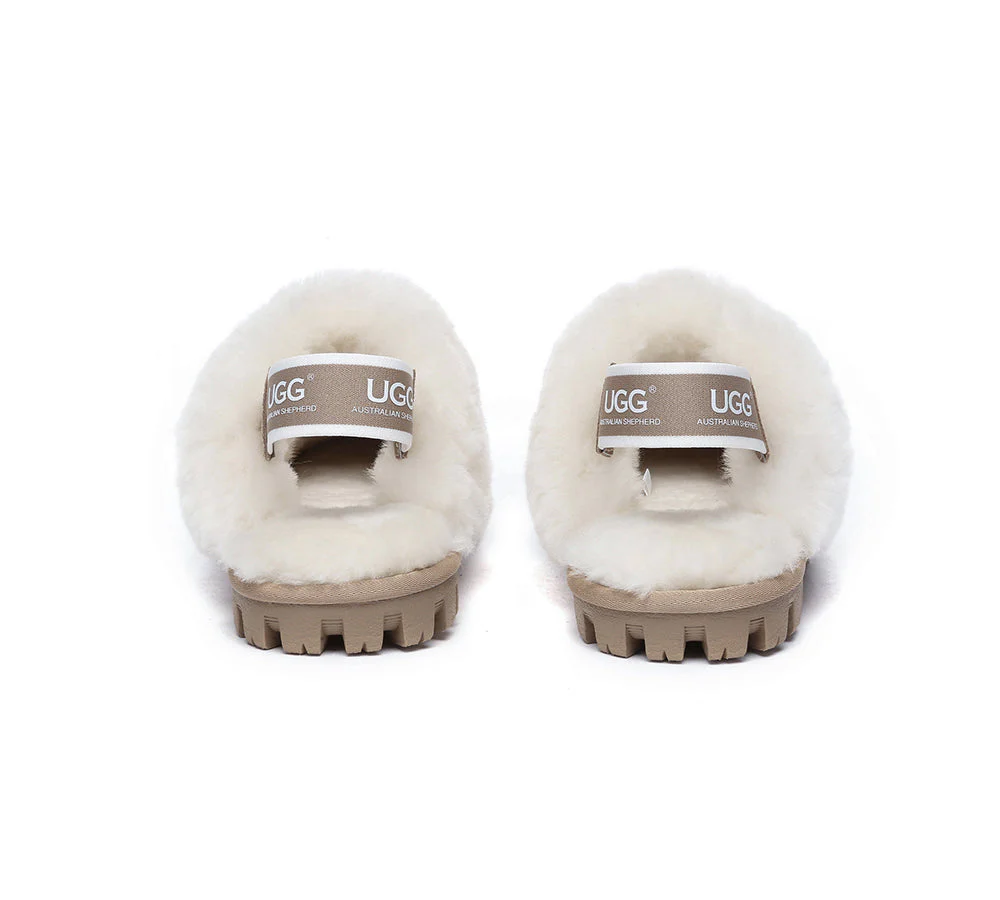 AUSTRALIAN SHEPHERD? 2-Way Style UGG Slippers Sheepskin Wool Removable Strap Slingback Suzie ll