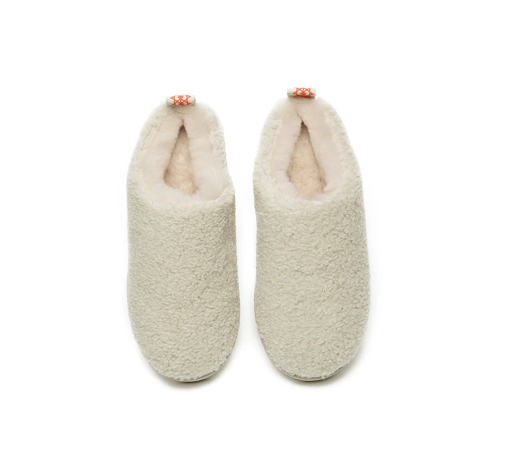 EVERAU? UGG Slippers Sheepskin Wool Plush Ankle Teddycozy