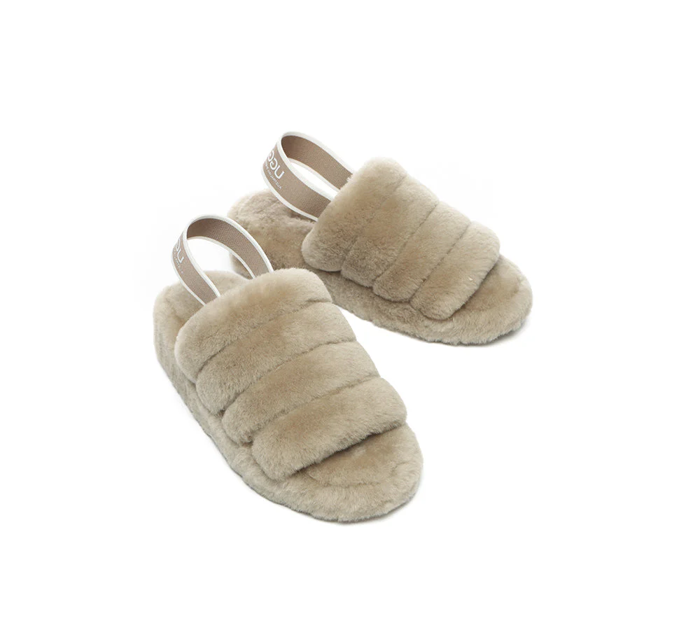 AUSTRALIAN SHEPHERD? UGG Women Slingback Fluffy Slides Puffy