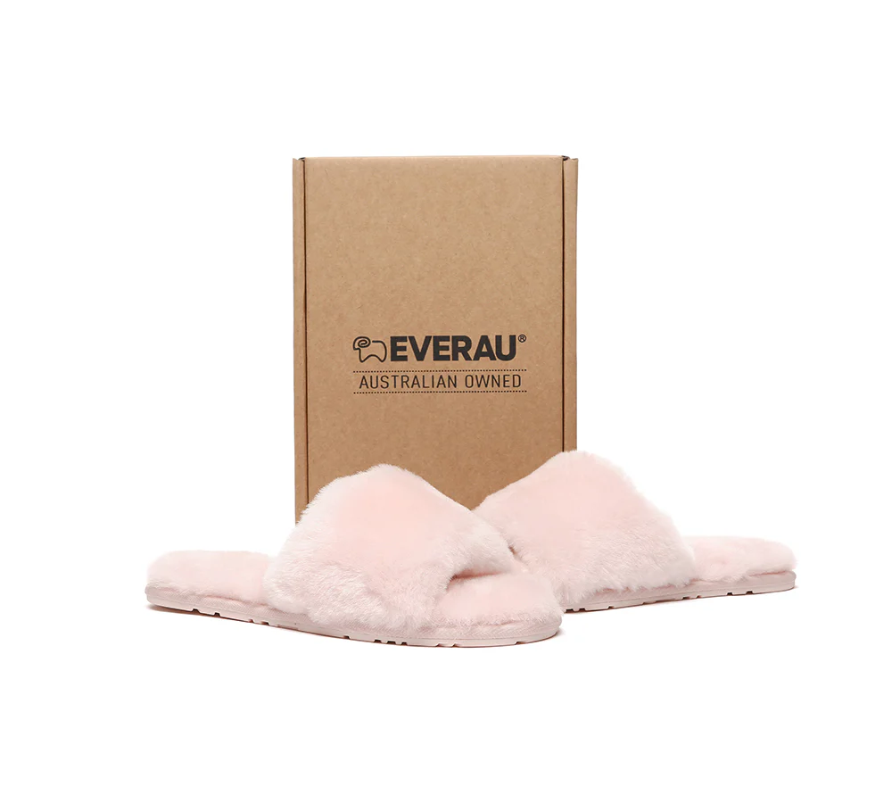EVERAU? UGG Women Fluffy Slides Nala