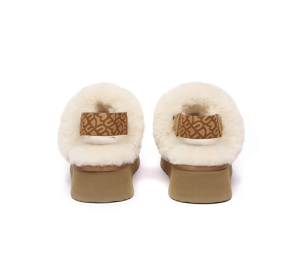 EVERAU? UGG Women Removable Strap Slingback Platform Slippers Forever