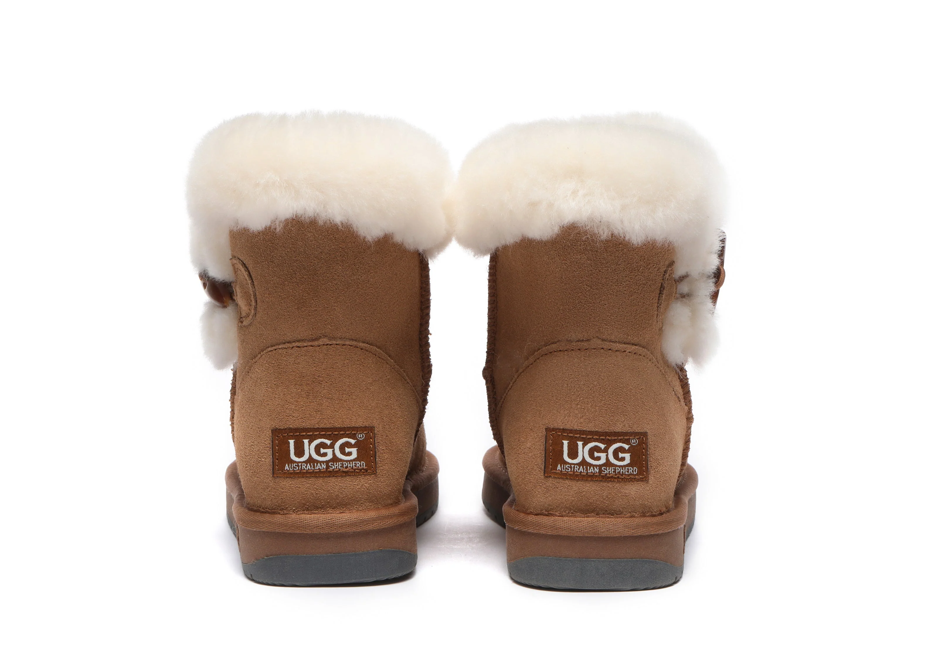 AUSTRALIAN SHEPHERD? UGG Boots Women Sheepskin Wool Horn Toggle Closure Mini Tiara
