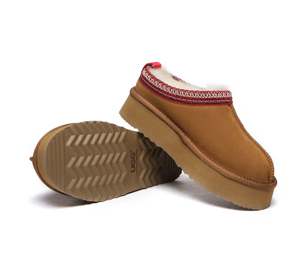 AUSTRALIAN SHEPHERD? UGG Slippers Sheepskin Wool Ankle Platform Tazzy Ventus