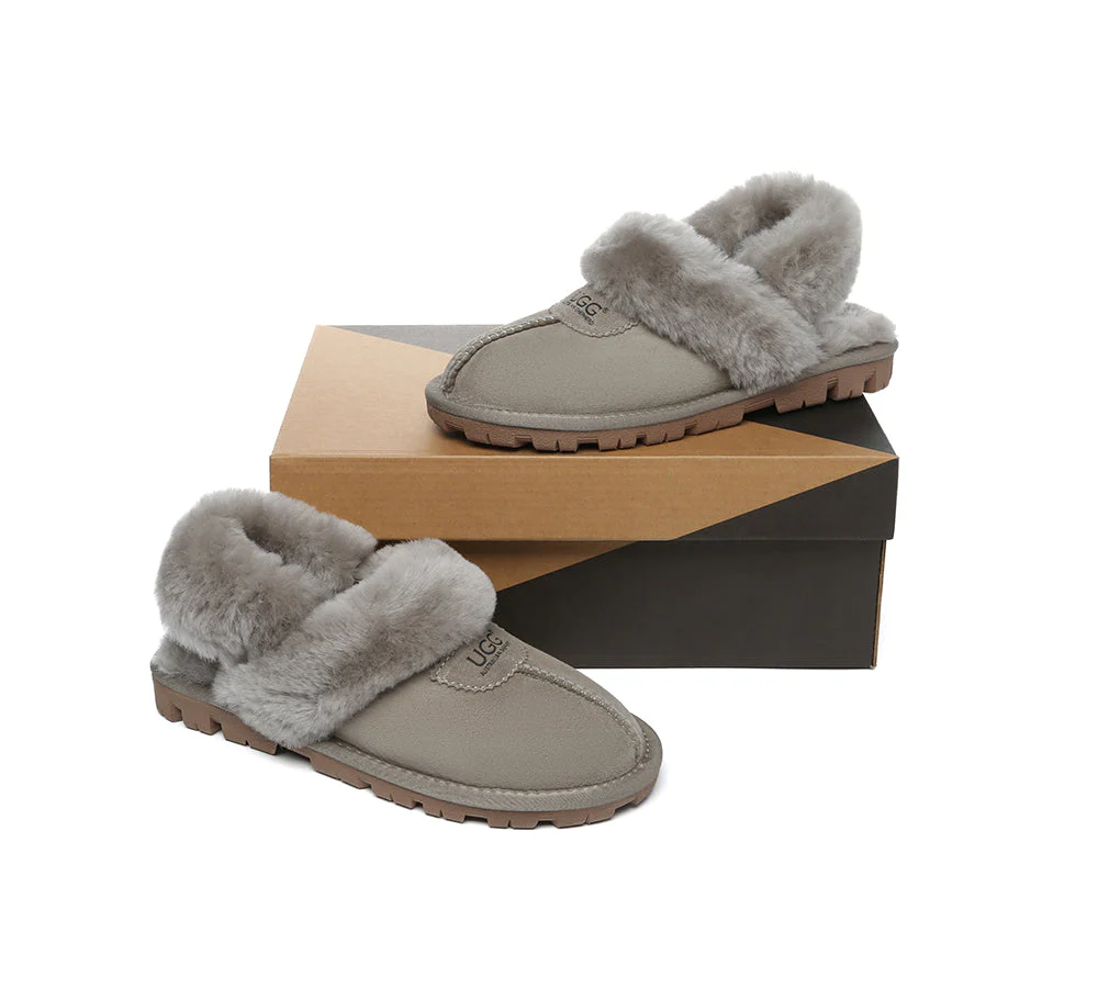 AUSTRALIAN SHEPHERD? UGG Women Slippers Removable Wool Fluffy Strap Slingback Waffle