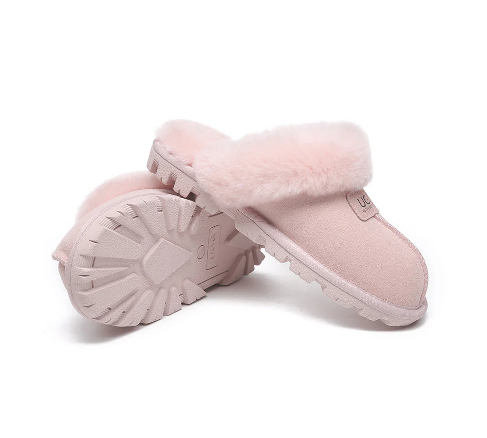 AUSTRALIAN SHEPHERD? UGG Slippers Double Faced Sheepskin Wool Suzie Scuff