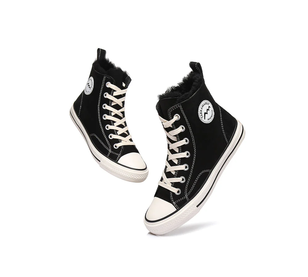 TARRAMARRA? Women Sheepskin Wool High Top Sneakers Viola