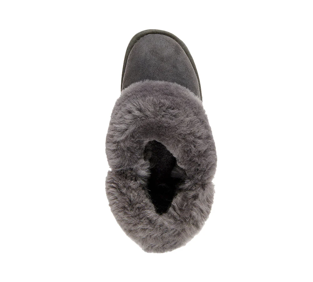 EMU? UGG Slippers Australian Made Sheepskin Wool Platinum Mintaro