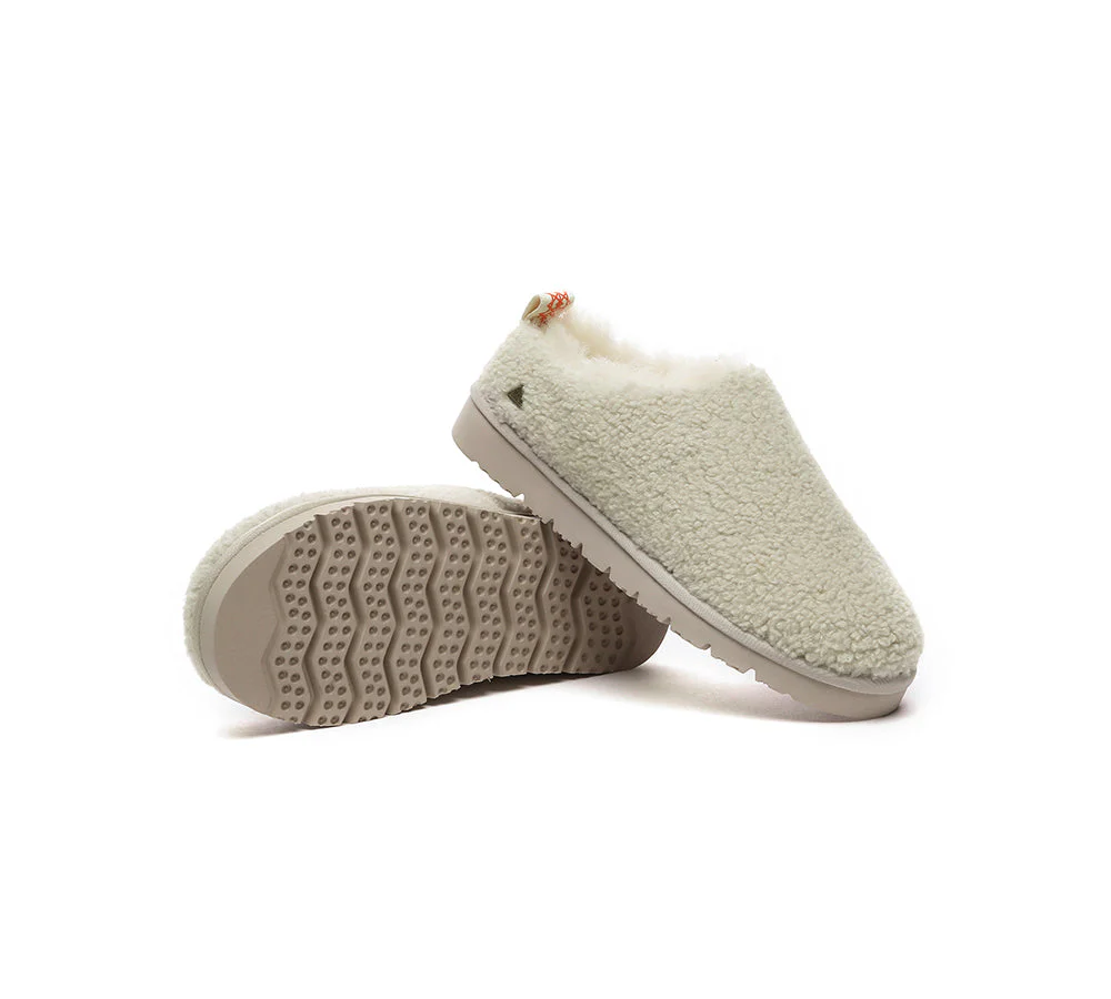 EVERAU? UGG Slippers Sheepskin Wool Plush Ankle Teddycozy