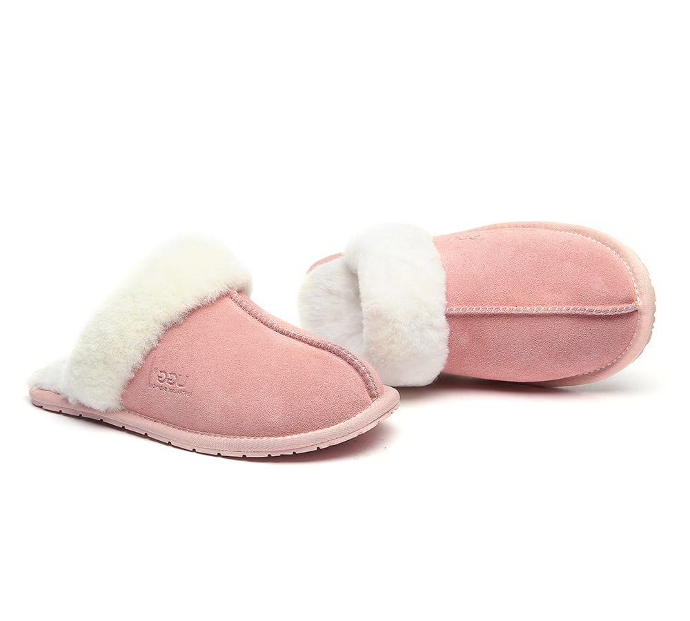 AUSTRALIAN SHEPHERD? UGG Slippers Premium Sheepskin Wool Scuff Rosa