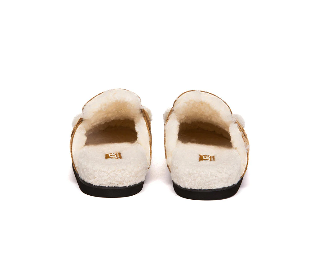AUSTRALIAN SHEPHERD? UGG Slippers Women Sheepskin Wool Shearling Lora