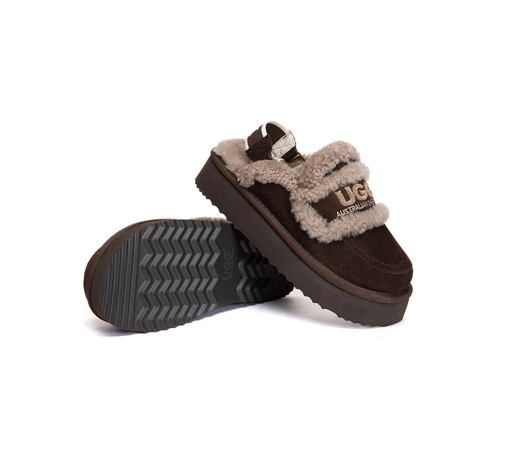 AUSTRALIAN SHEPHERD? UGG Slippers Women Removable Strap Slingback Platform Rilee