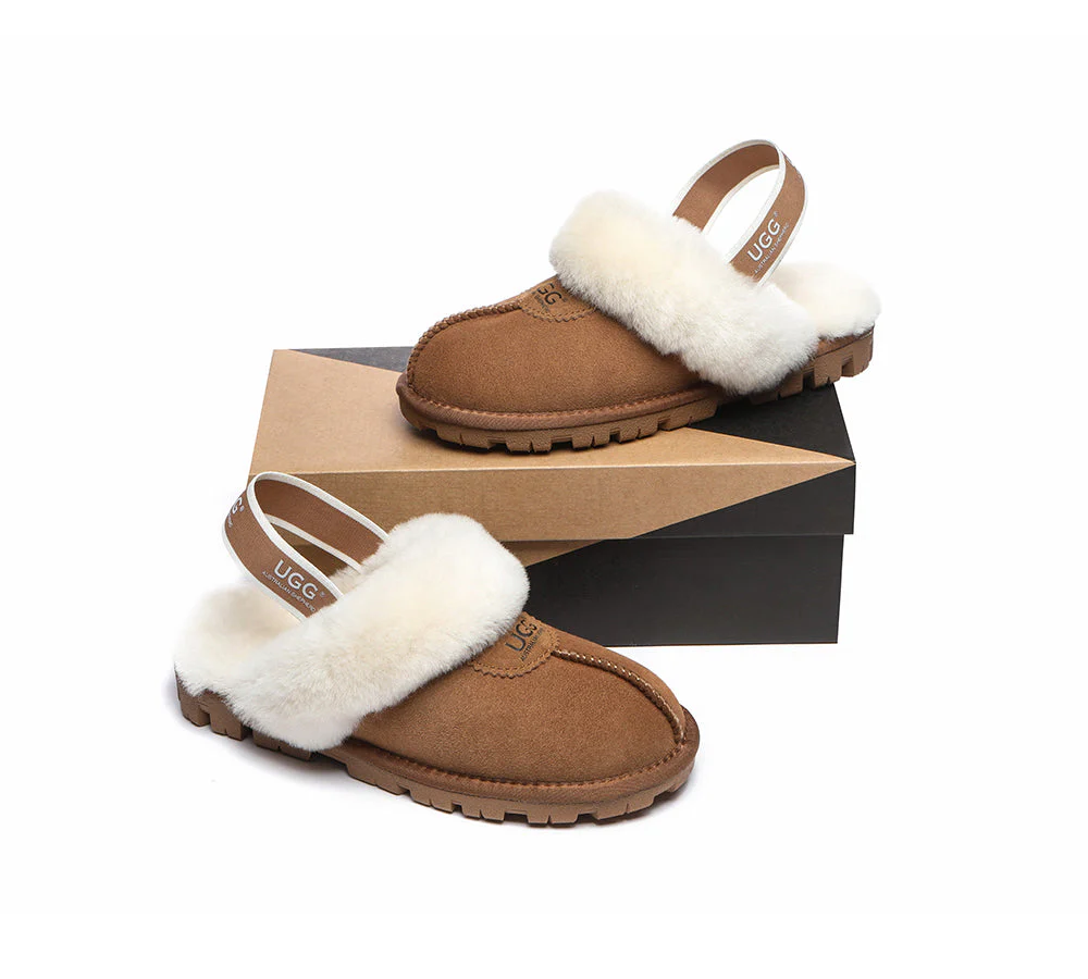 AUSTRALIAN SHEPHERD? UGG Slippers Sheepskin Wool Slingback Waffle Plus