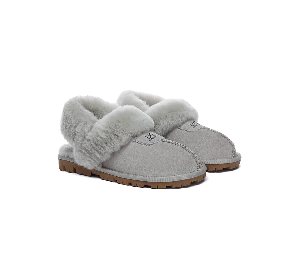 AUSTRALIAN SHEPHERD? UGG Women Slippers Removable Wool Fluffy Strap Slingback Waffle