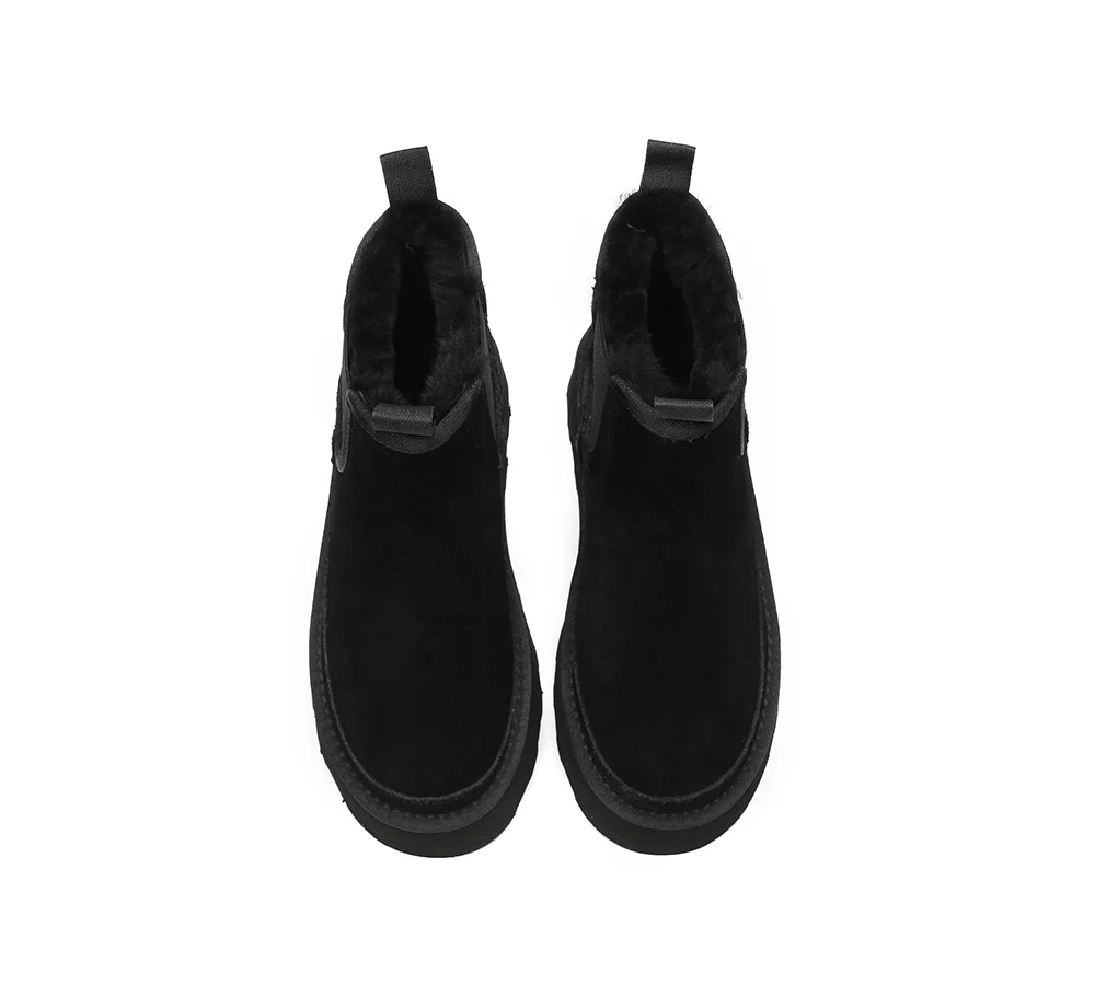 AUSTRALIAN SHEPHERD? UGG Boots Sheepskin Wool Elastic Band Platform Chelsie