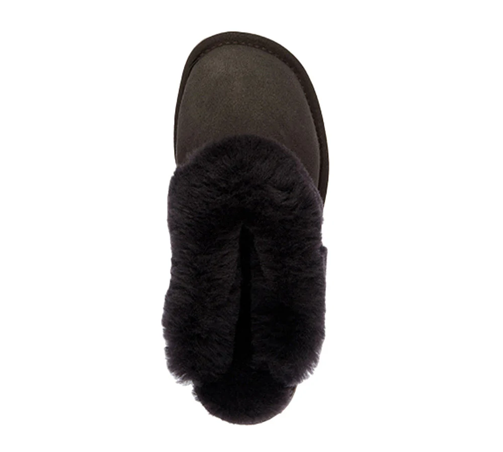 EMU? UGG Slippers Australian Made Sheepskin Wool Scuff Platinum Eden